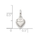 Sterling Silver Polished Puff Heart Charm - Image 4