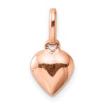Sterling Silver Rose-tone Polished Puffed Heart Pendant - Image 3