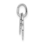 Sterling Silver Rhodium-plated satin and Polished Two Piece Heart Pendant - Image 2