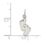 Sterling Silver Polished Feet Pendant - Image 3