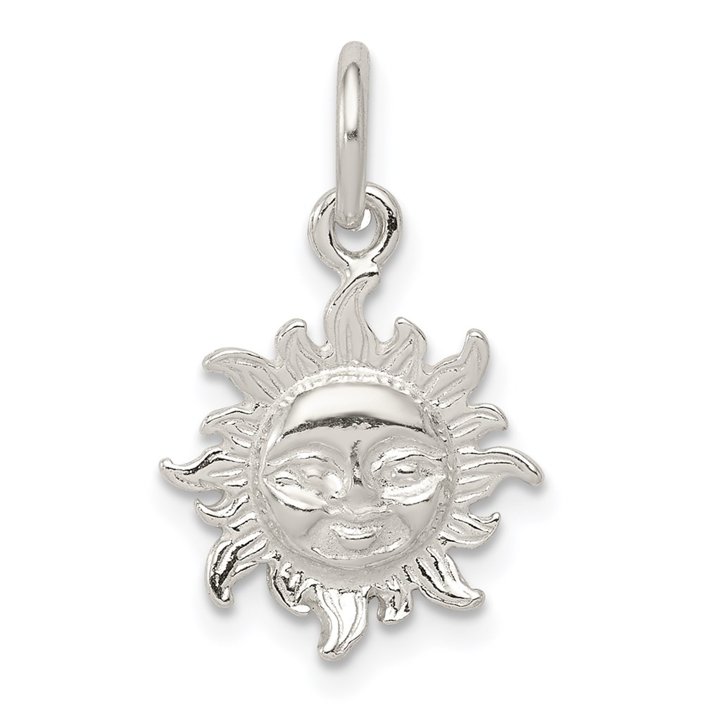 QC8572.jpg Sterling Silver Polished Face in Sun Pendant - Image 1