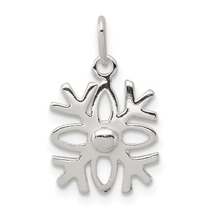 Sterling Silver Polished Snowflake Charm