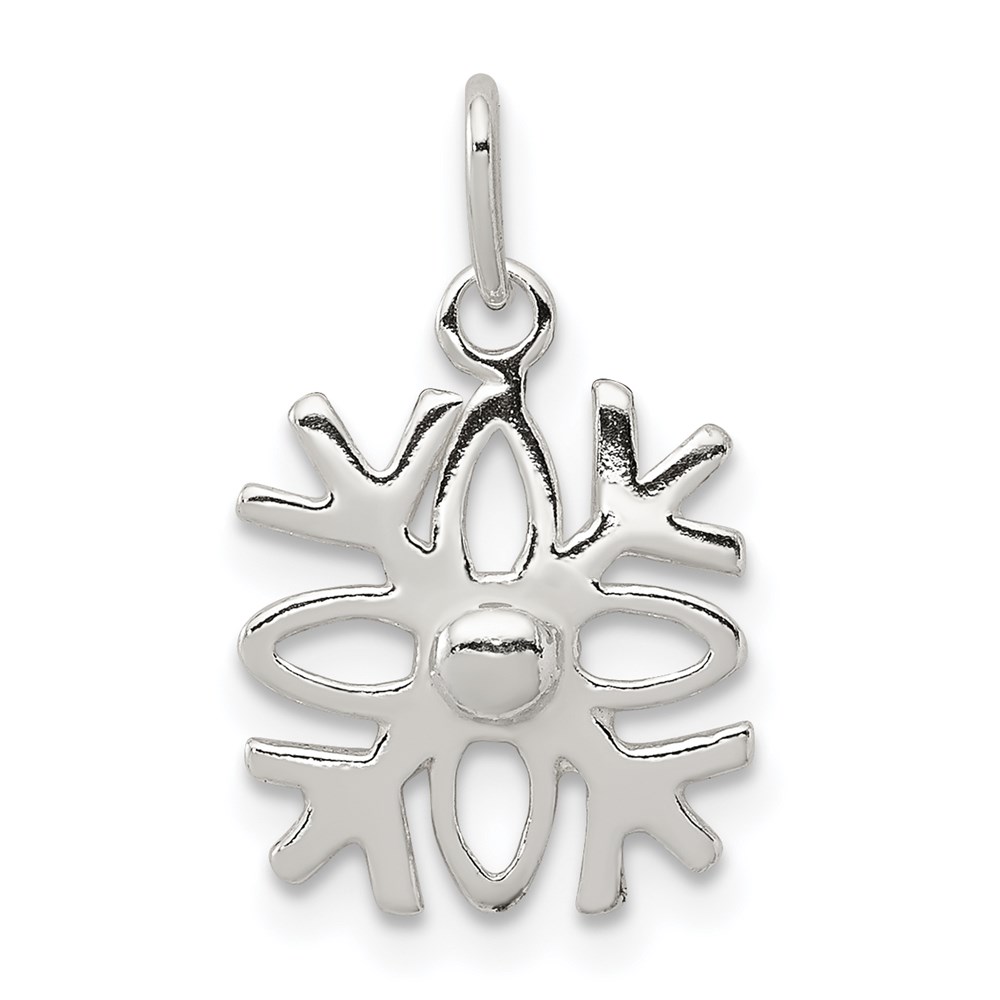 QC8602.jpg Sterling Silver Polished Snowflake Charm - Image 1