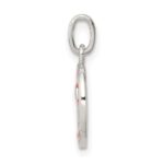 Sterling Silver Polished Enamel Pumpkin Pendant - Image 2