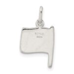 Sterling Silver Polished Enamel American Flag Pendant - Image 4