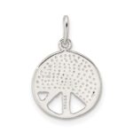 Sterling Silver Polished Enamel American Flag Peace Sign Pendant - Image 3