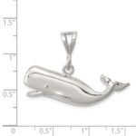 Sterling Silver Polished Whale with Open Mouth Pendant - Image 3