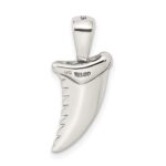 Sterling Silver Antiqued Polished Shark Tooth Pendant - Image 4
