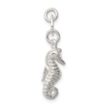 Sterling Silver Polished and Textured Seahorse Charm