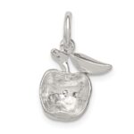 Sterling Silver Polished Apple Pendant - Image 4