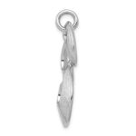 Sterling Silver Rhodium-plated Polished & Satin Drop Pendant - Image 2