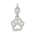 Sterling Silver Polished Paw Print Charm - Image 4