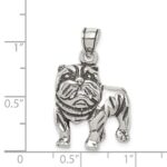 Sterling Silver Antiqued Bulldog Pendant - Image 3