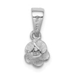 Sterling Silver Rhodium-plated Childrens Textured Rose Pendant - Image 4