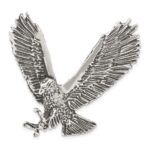 Sterling Silver Antiqued & Textured Eagle Chain Slide