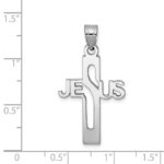 Sterling Silver Rhodium-plated Jesus Cross Small Pendant - Image 4