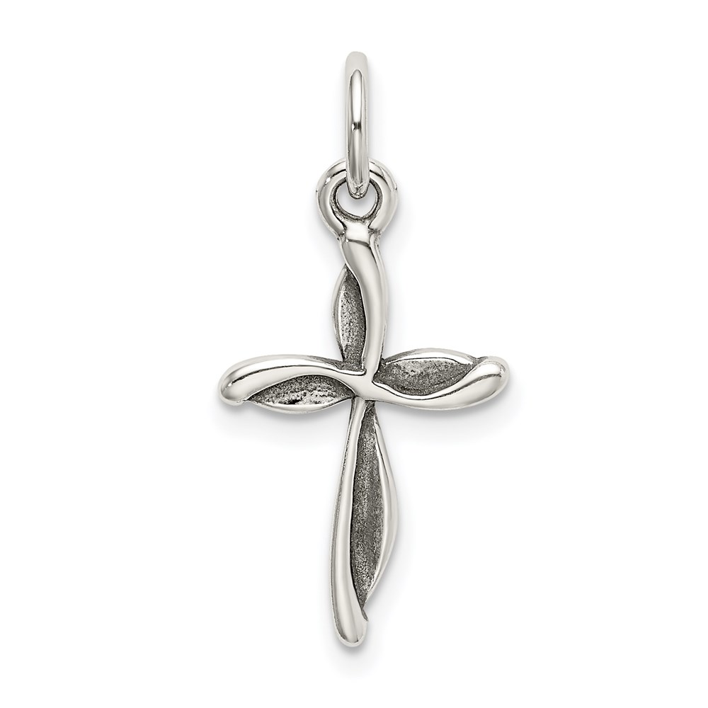 QC9030.jpg Sterling Silver Antiqued Passion Cross Charm - Image 1