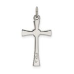 Sterling Silver Polished CZ Heart Cross Pendant - Image 3