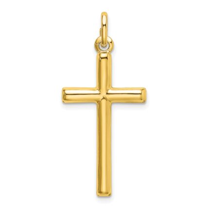 Sterling Silver Gold-tone Polished Cross Charm