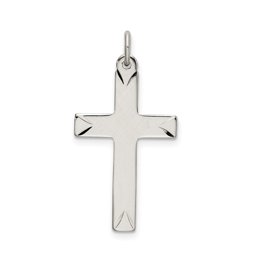 QC9069.jpg Sterling Silver Satin and D/C Cross Pendant - Image 1