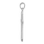 Sterling Silver Rhodium-plated Textured & Polished Cross Pendant - Image 2