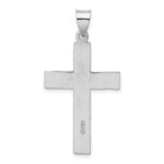 Sterling Silver Rhodium-plated Polished Cross Pendant - Image 3
