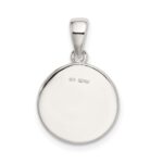 Sterling Silver Glitter Enamel Letter K Initial Circle Pendant - Image 4