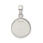 Sterling Silver Glitter Enamel Letter P Initial Circle Pendant - Image 4