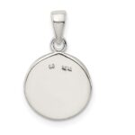 Sterling Silver Glitter Enamel Letter W Initial Circle Pendant - Image 4