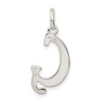 Sterling Silver Polished Glitter Enamel Letter G Initial Charm - Image 4
