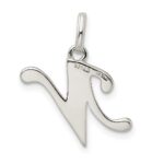 Sterling Silver Polished Glitter Enamel Letter N Initial Charm - Image 4