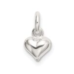 Sterling Silver Polished Puffed Heart Charm - Image 3