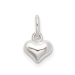Sterling Silver Polished Puffed Heart Charm - Image 3