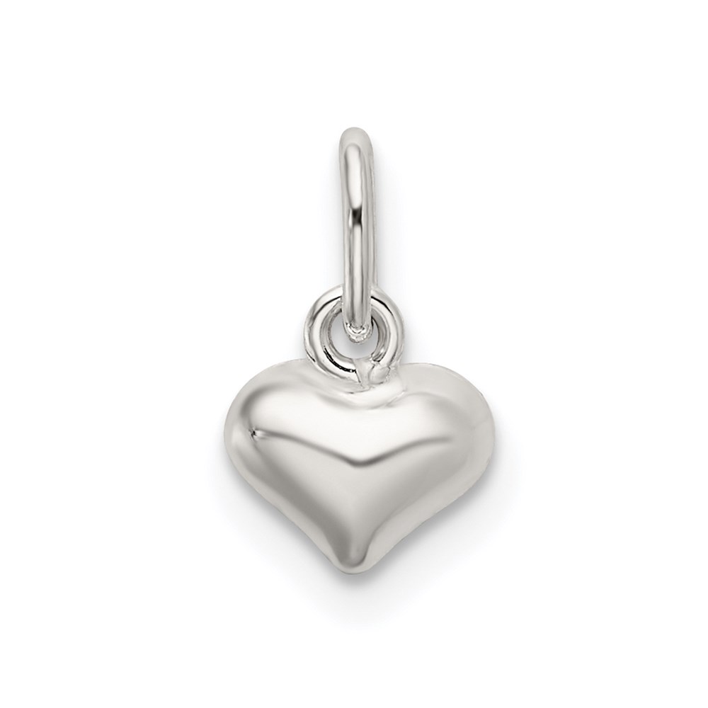 QC9183.jpg Sterling Silver Polished Puffed Heart Charm - Image 1