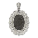 Sterling Silver Antiqued Marcasite Black Agate & MOP White Cameo Pendant - Image 3