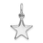 Sterling Silver Rhodium Plated Polished Star Charm