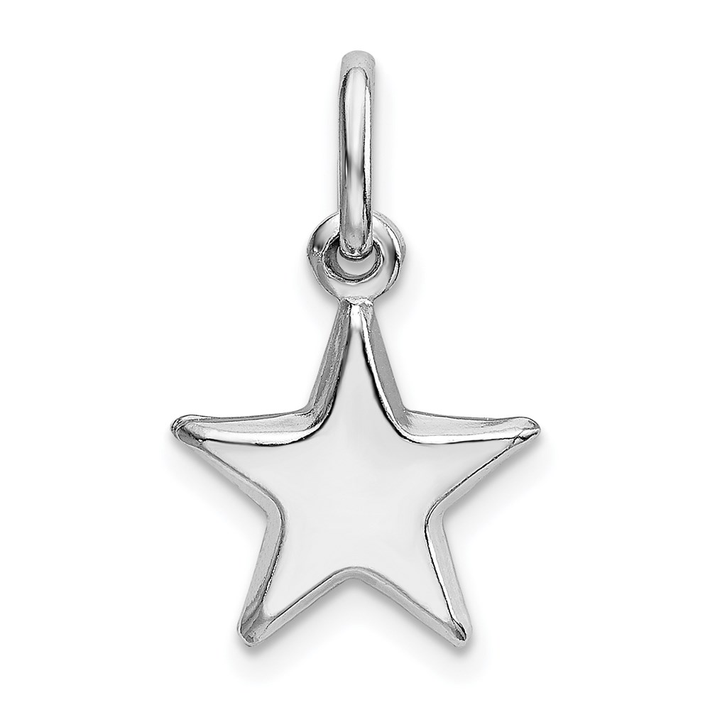 QC9224.jpg Sterling Silver Rhodium Plated Polished Star Charm - Image 1