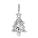 Sterling Silver Rhodium-plated CZ Christmas Tree Pendant - Image 3