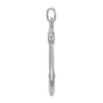 Sterling Silver Rhodium Plated Polished Anchor Charm - Image 2