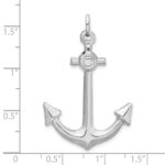 Sterling Silver Rhodium Plated Polished Anchor Charm - Image 4