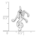 Sterling Silver Rhod-plated Polished Music Notes Charm - Image 4