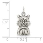 Sterling Silver Antiqued Cat Charm - Image 4