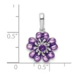 Sterling Silver Rhodium-plated Amethyst and Enamel Pendant - Image 4