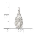 Sterling Silver Polished Owl Charm - Image 4