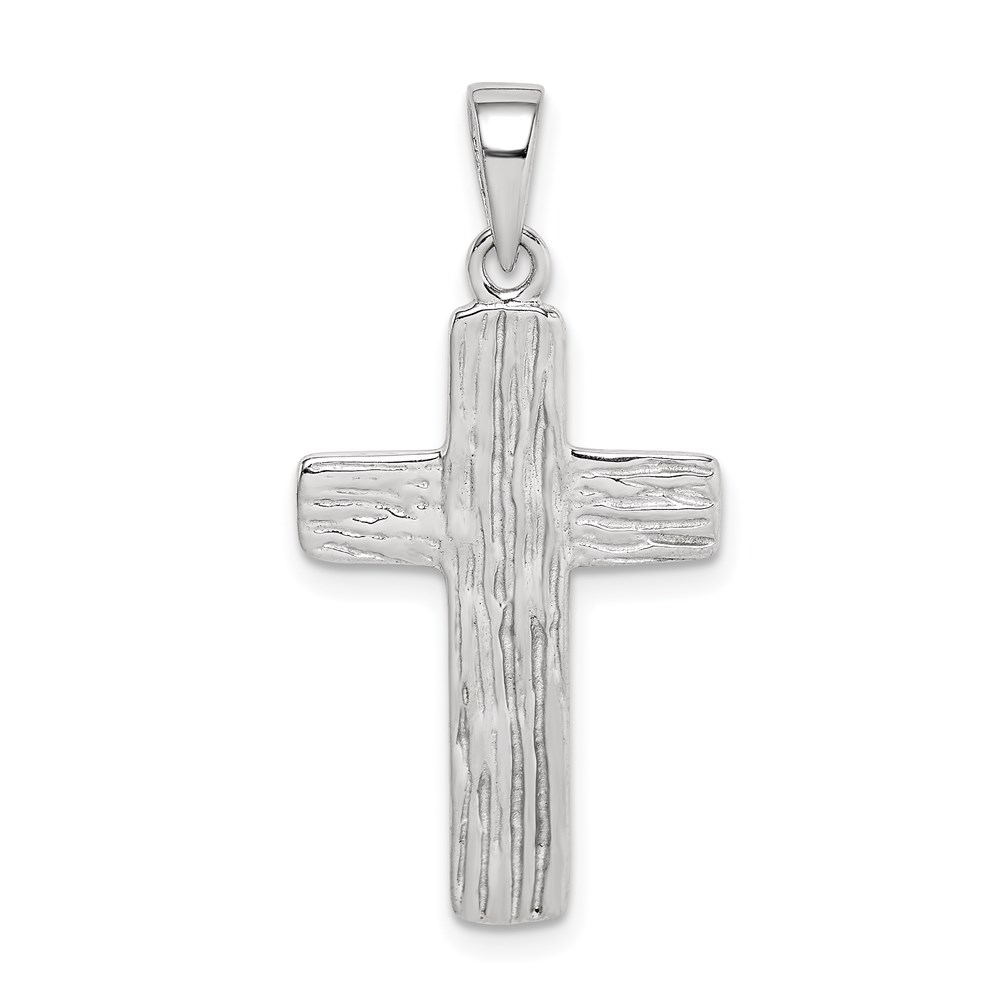 QC9360.jpg Sterling Silver Rhodium-plated Cross Pendant - Image 1