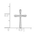 Sterling Silver Rhodium plated CZ Cross Chain Slide Pendant - Image 4