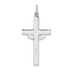 Sterling Silver Platinum-plated Textured Risen Christ Cross Pendant - Image 3