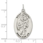 Sterling Silver Antiqued St. Joseph Medal - Image 4