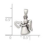 Sterling Silver Antiqued Angel with Heart Pendant - Image 4