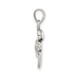 Sterling Silver Antiqued & CZ Angel Charm - Image 2